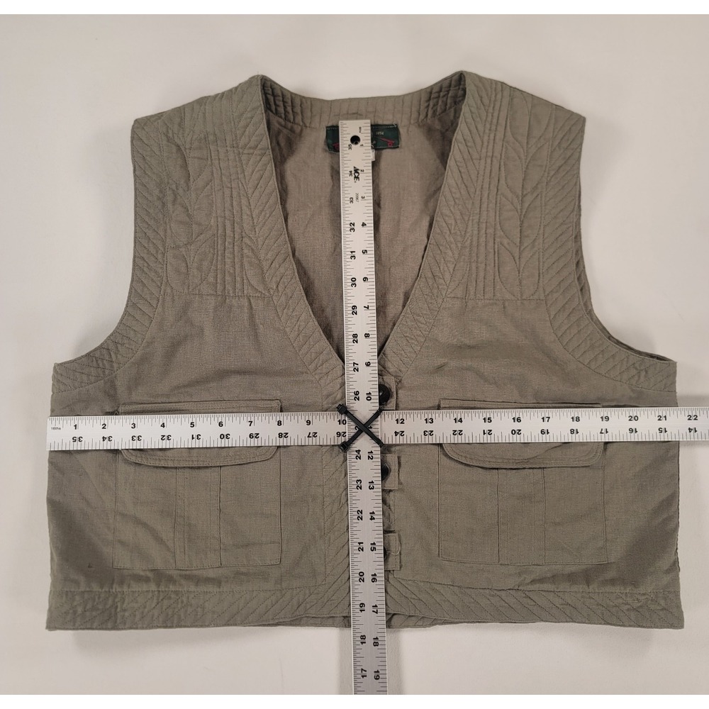 Orvis Cotton Vest L Olive Green Utility Safari Hobbitcore Ren Faire LARP - Picture 3 of 8